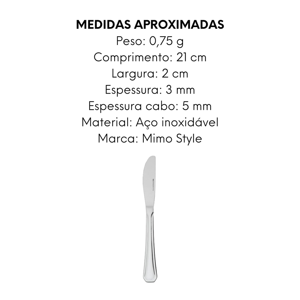 Faca de Sobremesa em Aço Inox Mimo Mimo Style