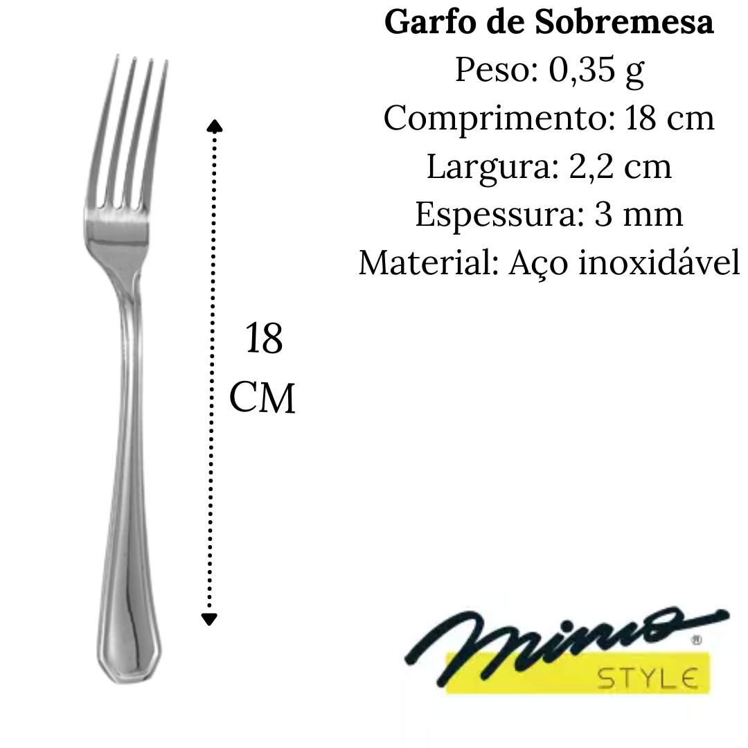 Garfo de Sobremesa Mimo em Aço Inox - A Gourmet