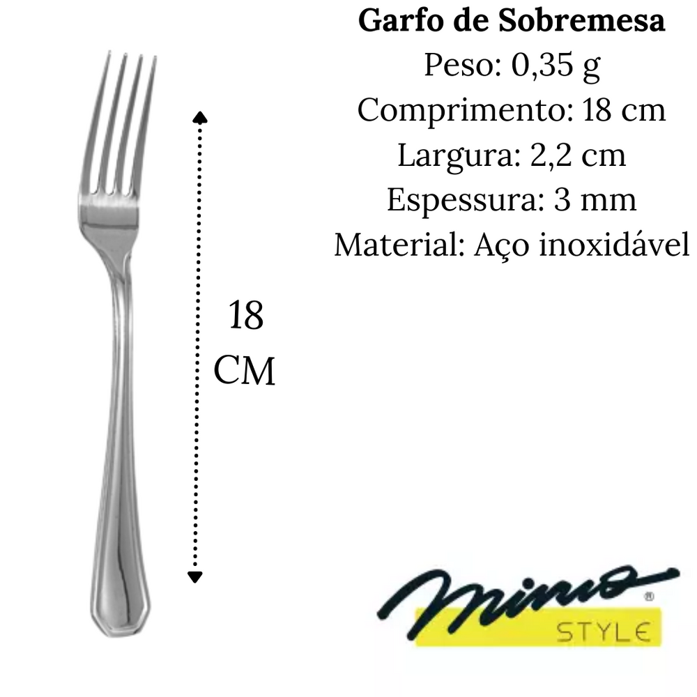 Garfo de Sobremesa Mimo em Aço Inox - A Gourmet