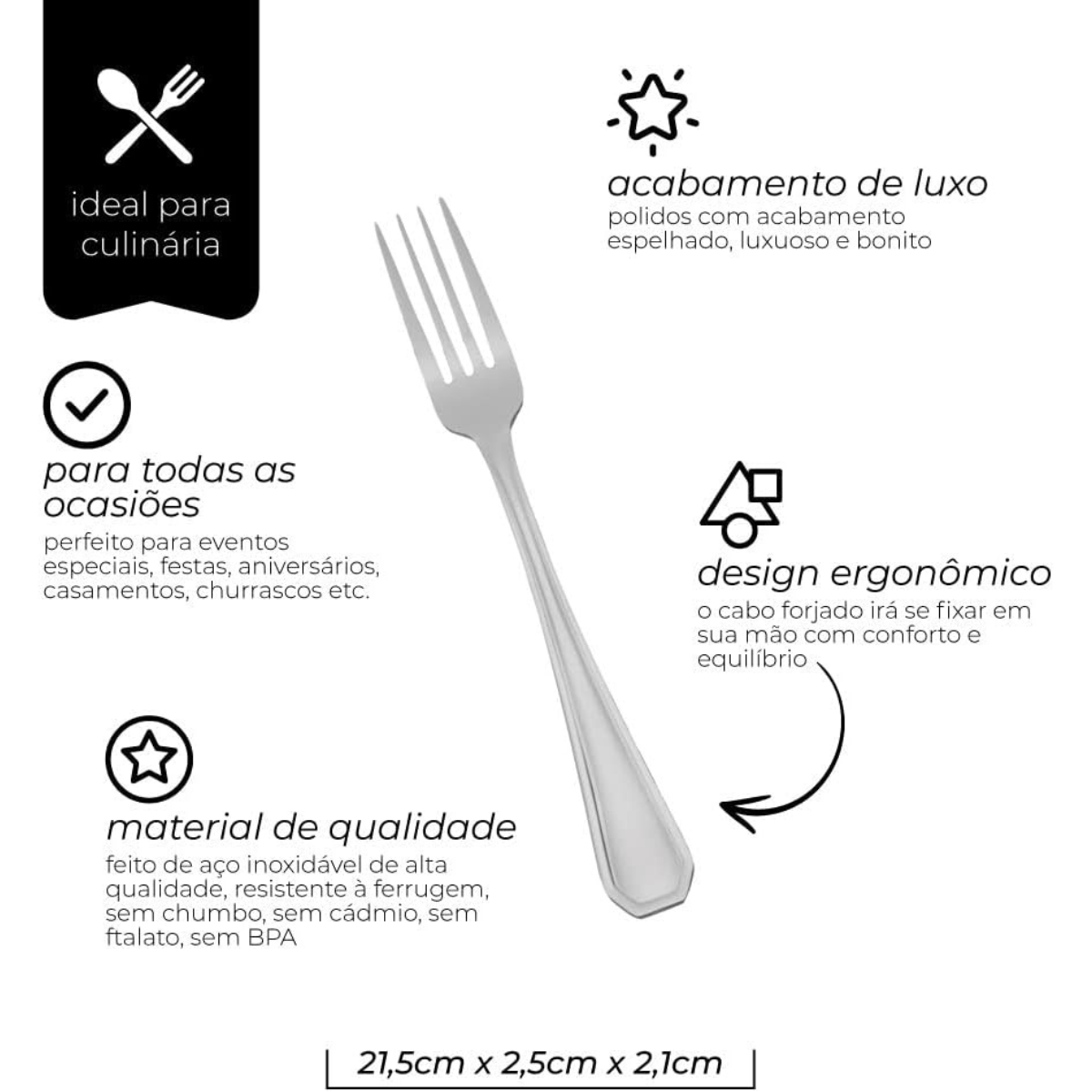 Garfo de Sobremesa Mimo em Aço Inox - A Gourmet