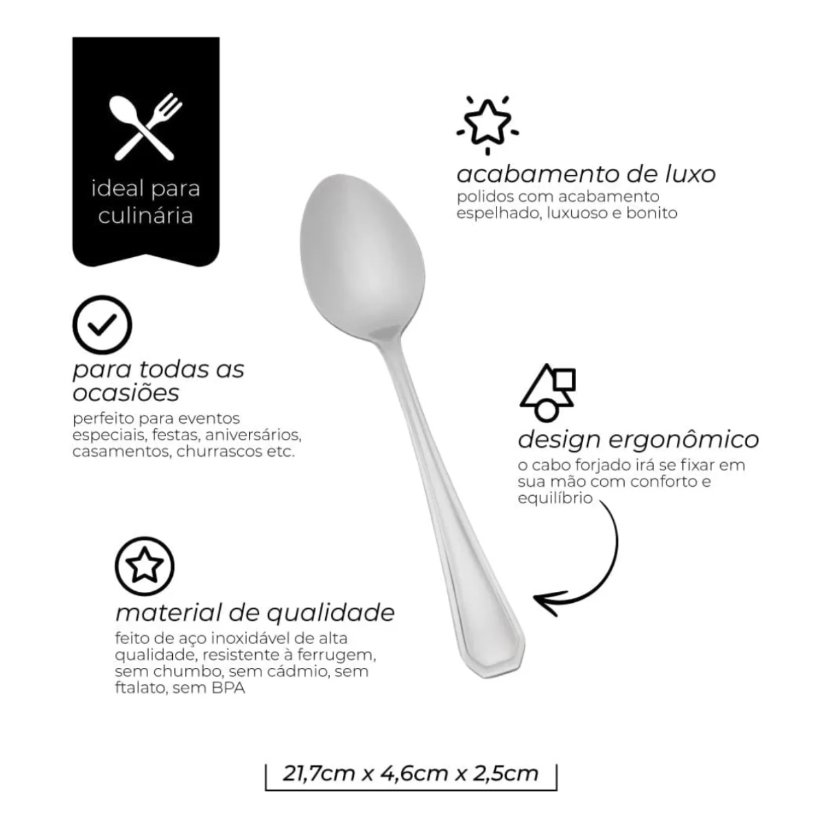 Colher de Café Mimo em Aço Inox Mimo Style