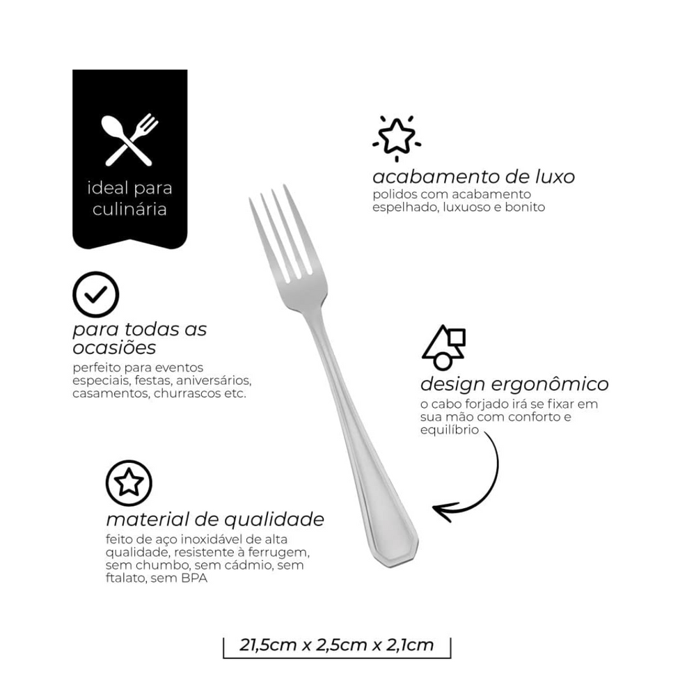 Garfo de Mesa em Aço Inox Mimo Mimo Style