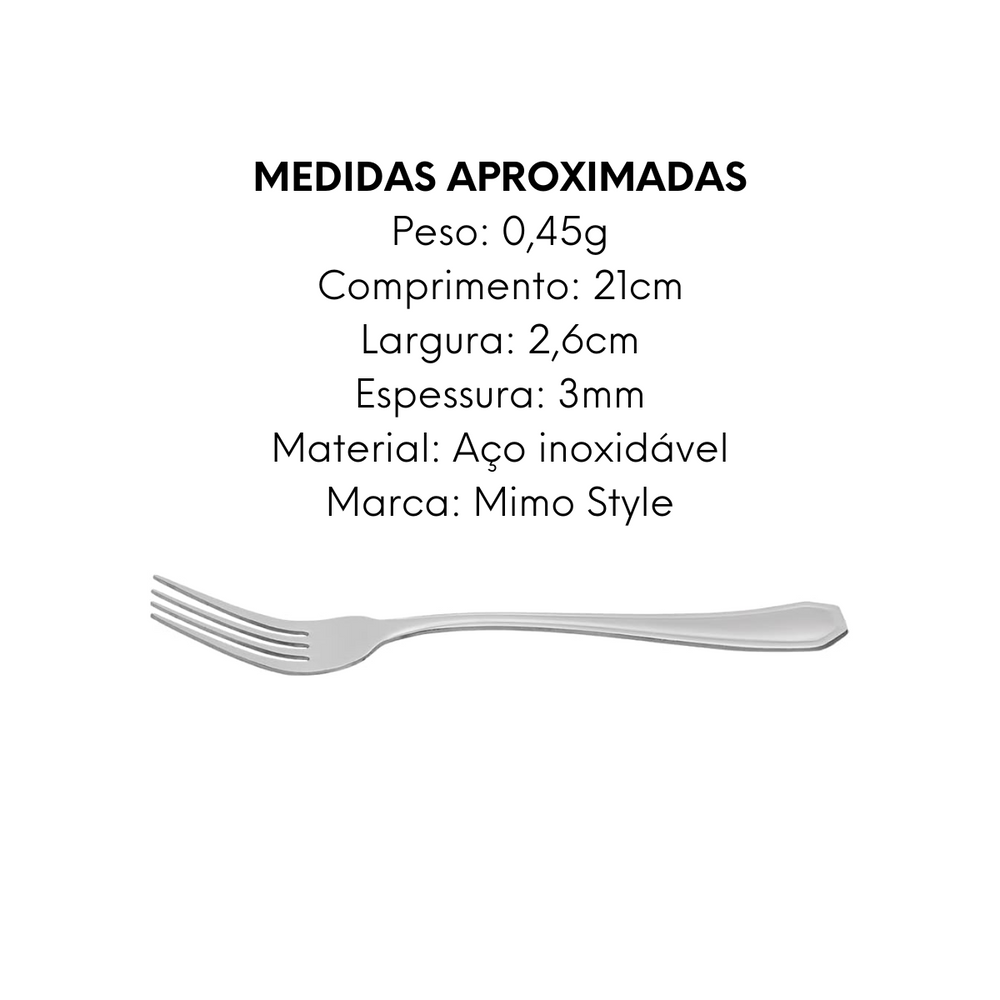 Garfo de Mesa em Aço Inox Mimo Mimo Style