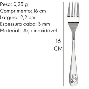 Jogo de Talheres Garfo e Colher Infantis Bear Mimo Style