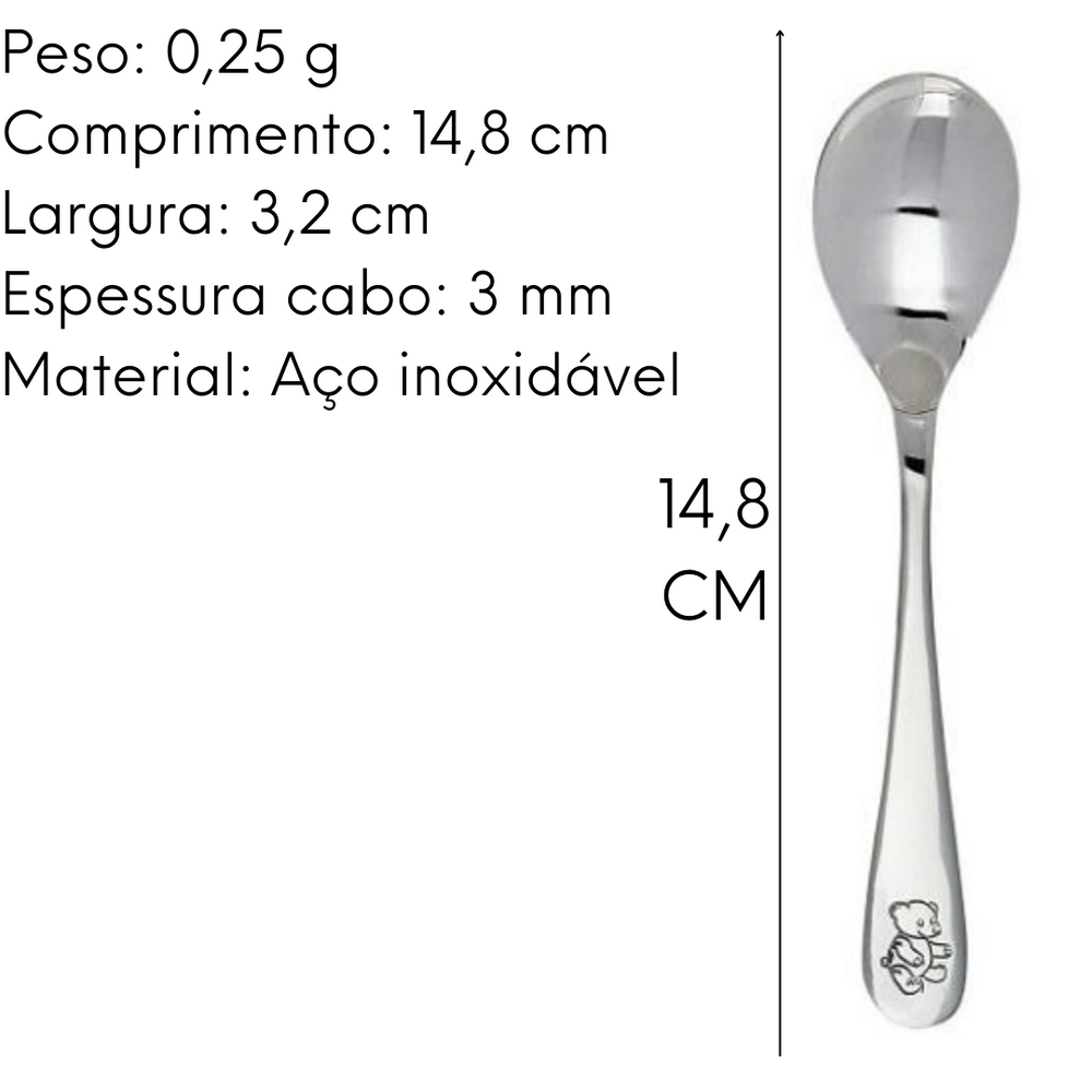 Jogo de Talheres Garfo e Colher Infantis Bear Mimo Style