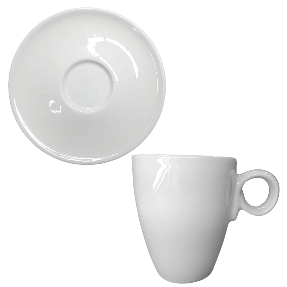Xicara Chá Moça 210ml C/ Pires Branco Servir ATLAS