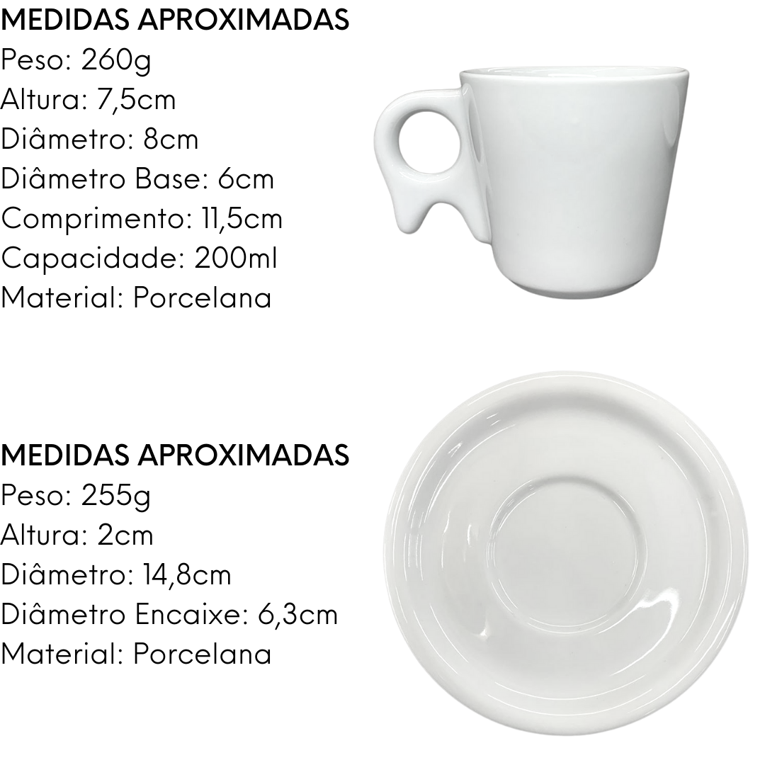 Xicara de Chá de Porcelana ATLAS