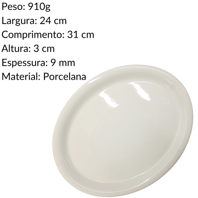 Travessa Oval em Porcelana 31cm Pequi Main Image