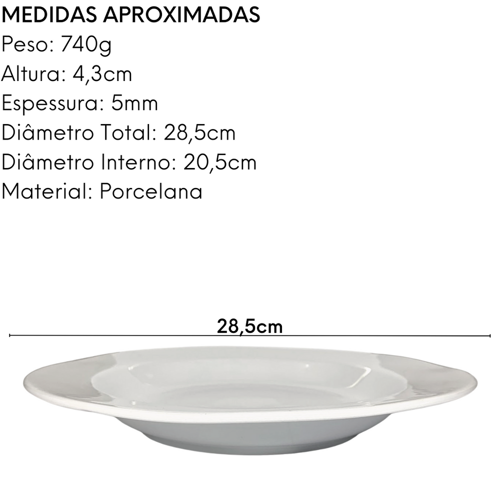Prato Fundo de Massa em Porcelana Segunda Linha ATLAS