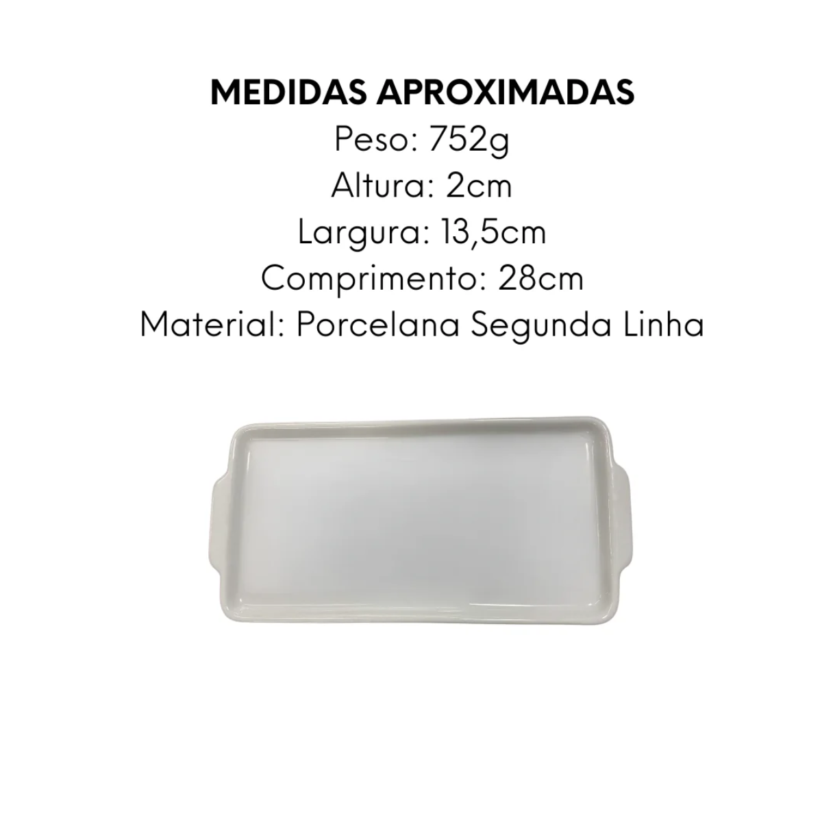 Kit 50 Bandeja Retangular Porcelana Personalizado