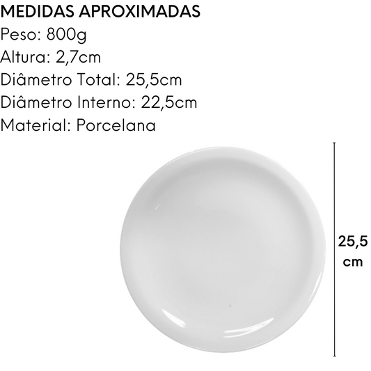 Prato Raso em Porcelana de Segunda Linha