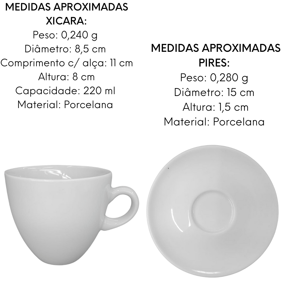 Xicara de Chá Porcelana C/Pires