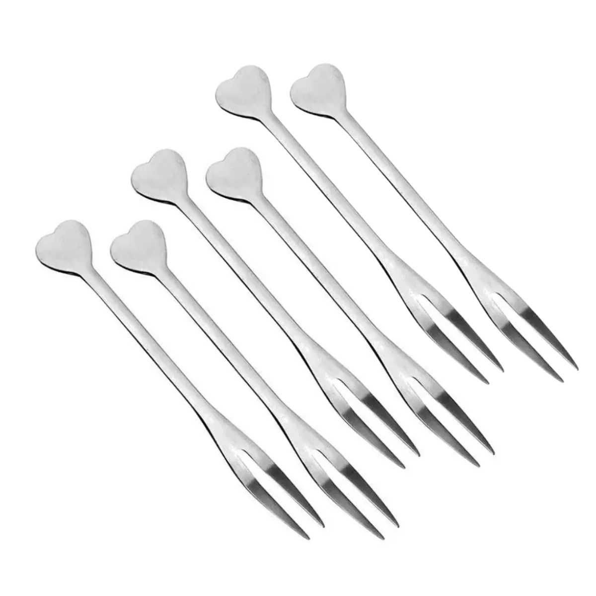 Conjunto 6 Mini Garfinhos Para Petisco Coração unyhome