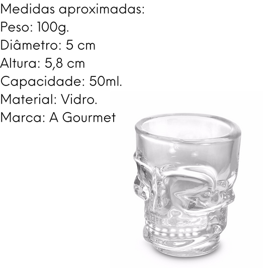 Copo de Vidro Caveira Shot Drinks