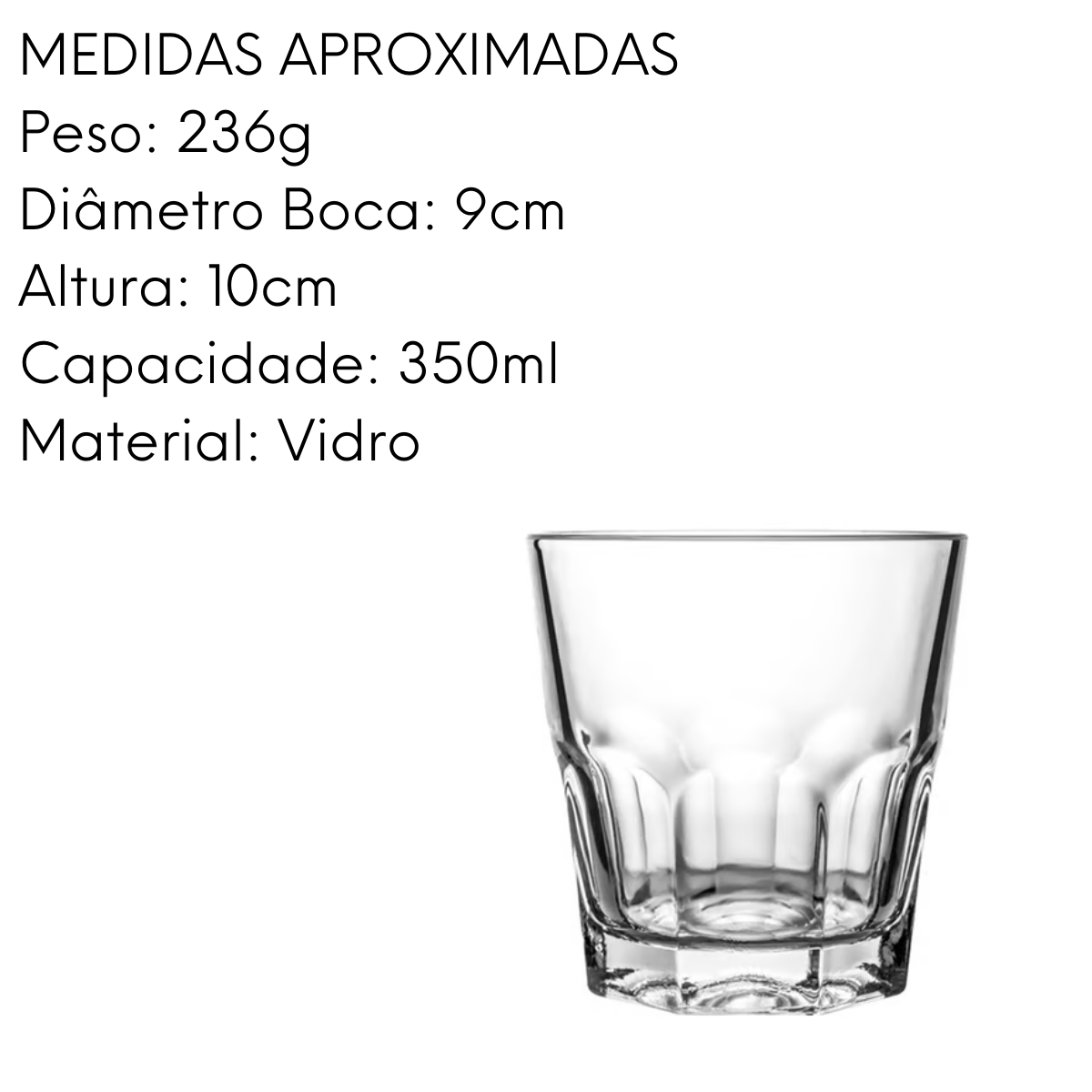 Copo de Vidro Casual 300ml Class Home