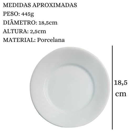 Prato de Sobremesa Baru em Porcelana  Segunda Linha