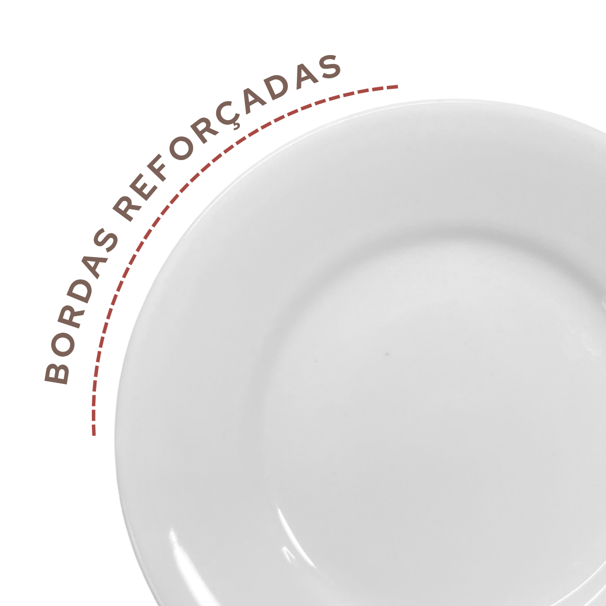 Prato Sobremesa Porcelana Com Aba
