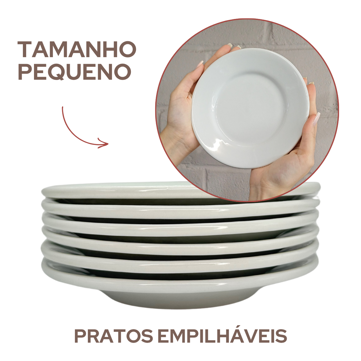 Prato Sobremesa Porcelana Com Aba