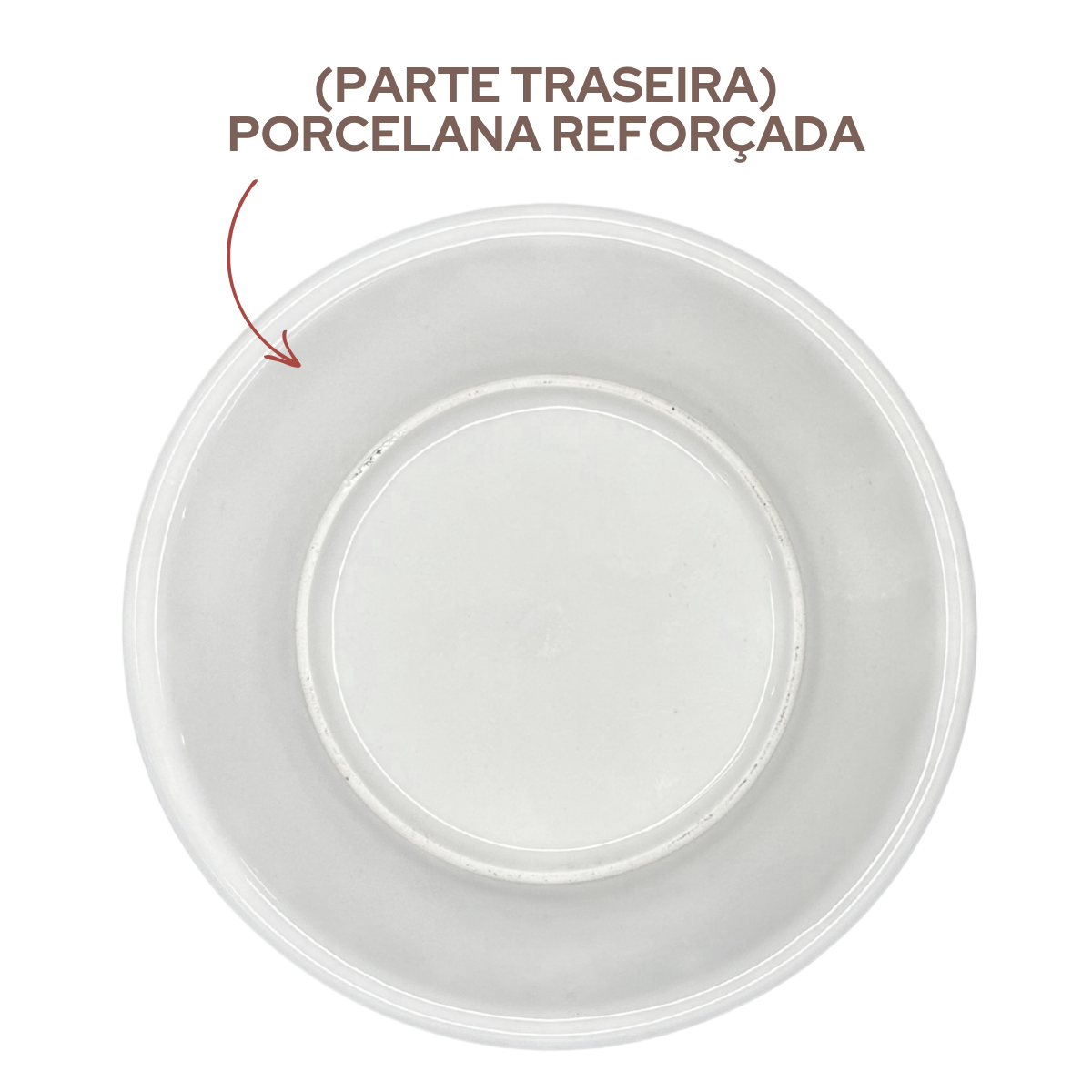 Prato Sobremesa Porcelana Com Aba