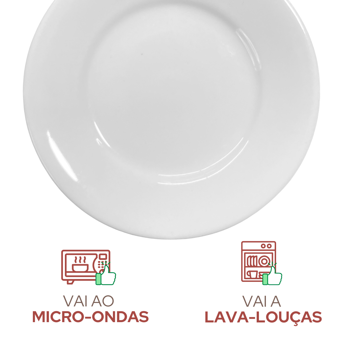 Prato Sobremesa Porcelana Com Aba