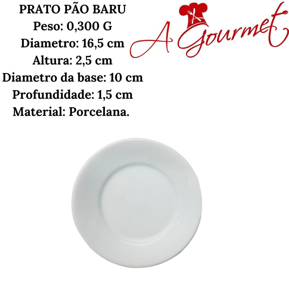 Prato Pão Baru de Porcelana Segunda Linha ATLAS