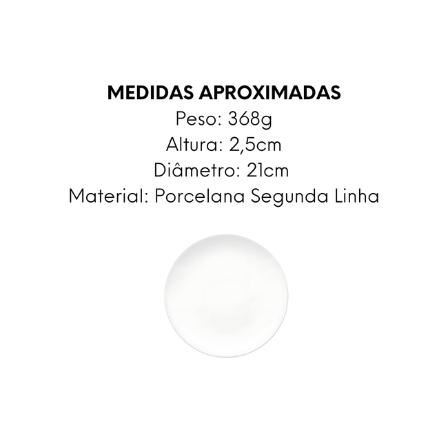 Prato Sobremesa Coup Bianco 21cm Main Image