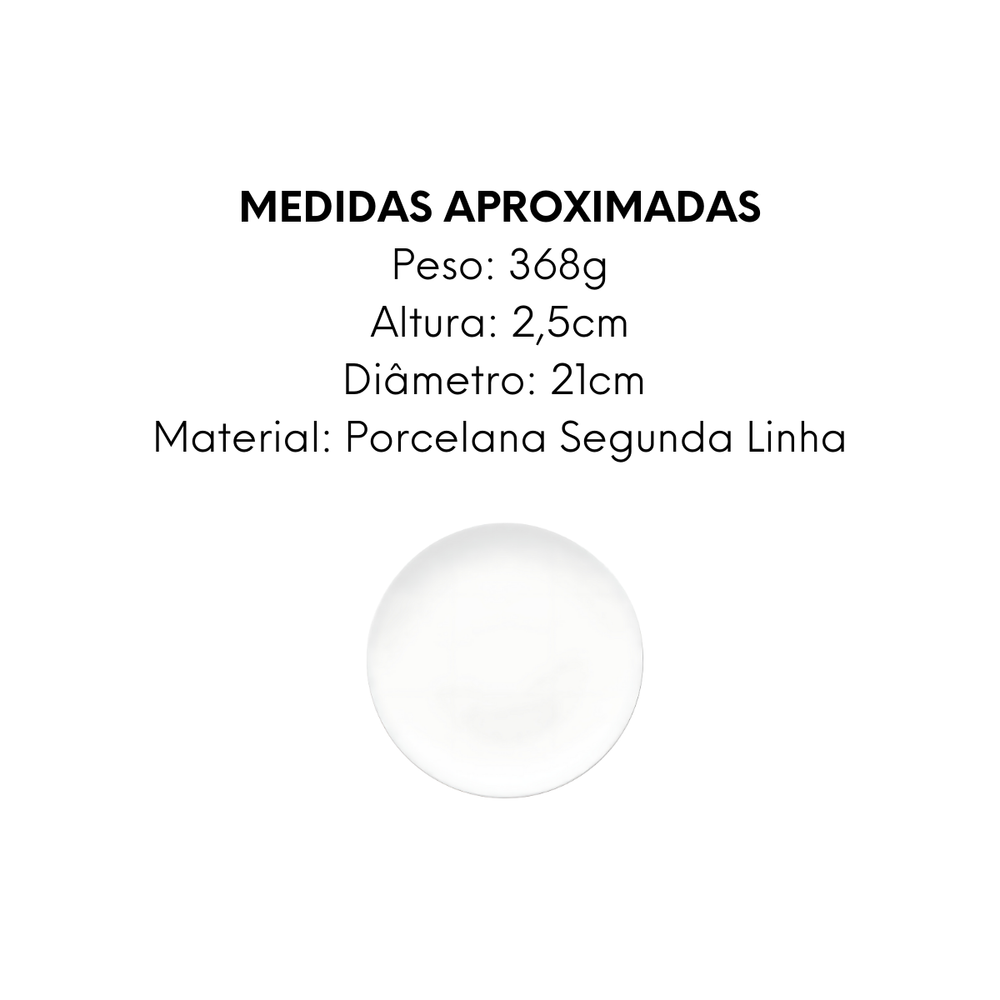 Prato Sobremesa Coup Bianco 21cm - A Gourmet