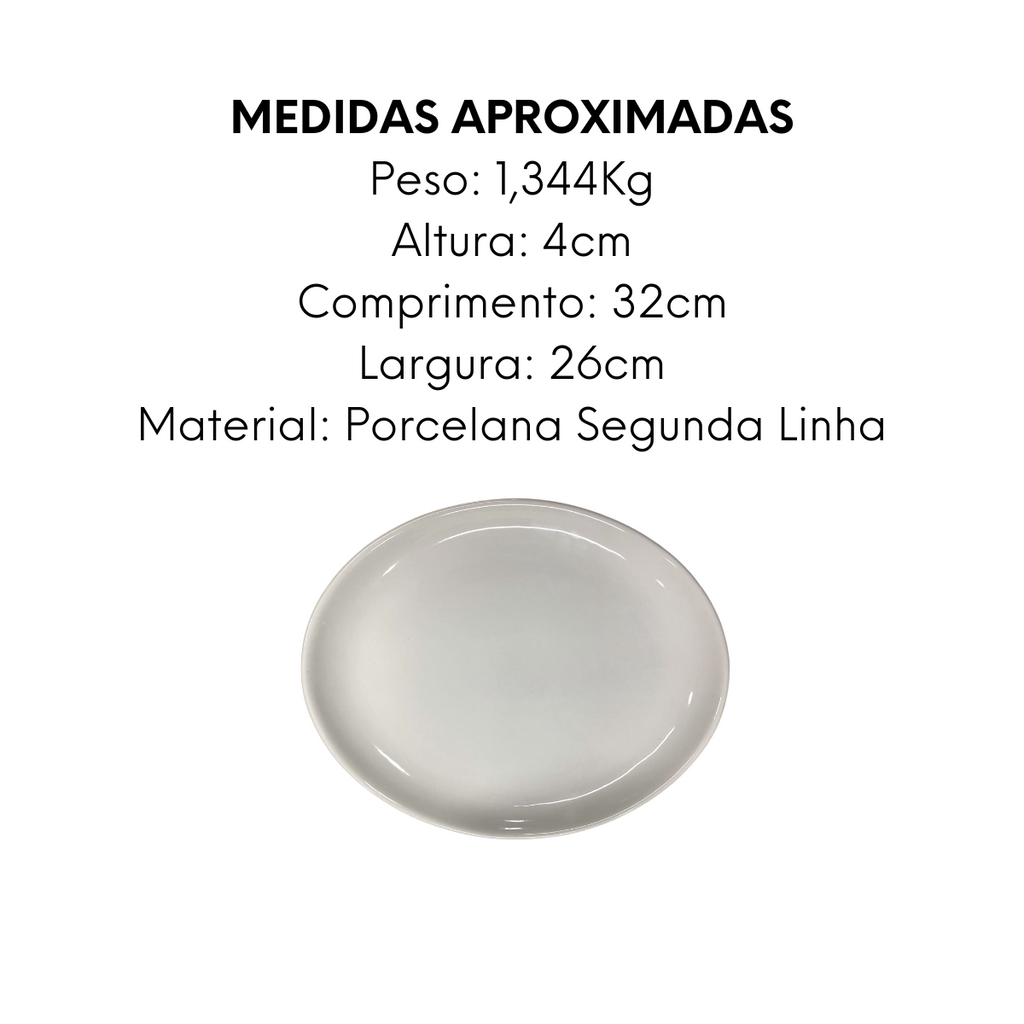 Prato Oval de Porcelana Taste Segunda Linha - A Gourmet