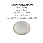 Prato Oval de Porcelana Taste Segunda Linha - A Gourmet