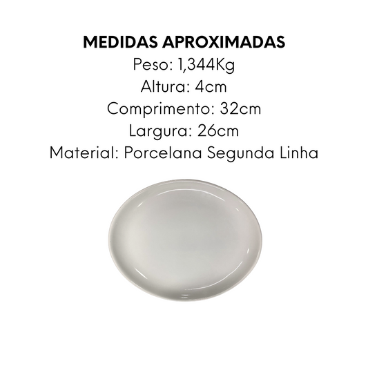 Prato Oval de Porcelana Taste Segunda Linha