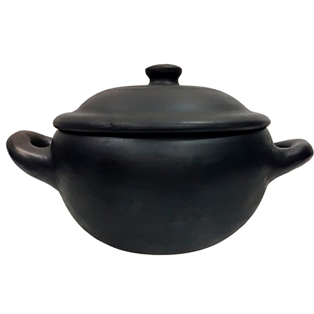 Caçarola de Barro Preto Capixaba N1 Com Tampa 1,8L Artesanato Vilas Boa