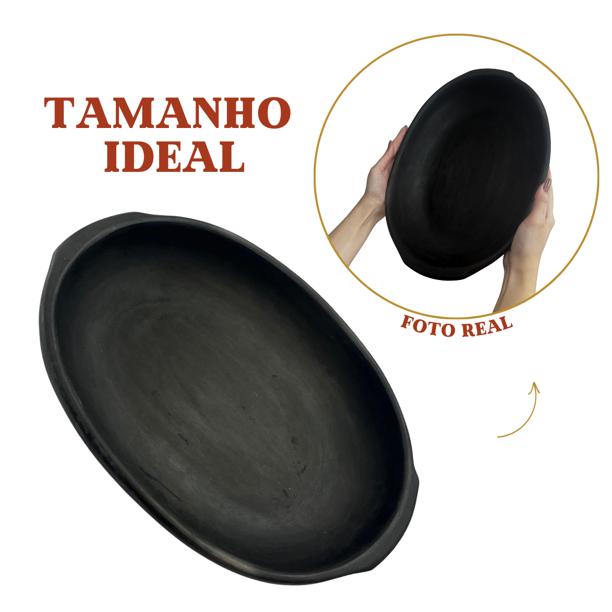 Travessa barro preto rustico