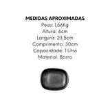 Travessa P Preta de Barro 1L - A Gourmet