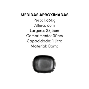Travessa P Preta de Barro 1L - A Gourmet