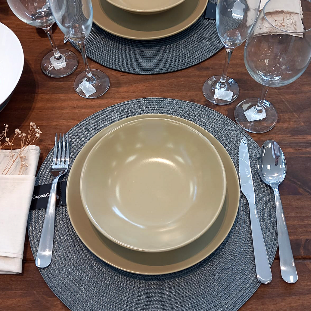 Prato Fundo Oliva de Porcelana Oxford Oxford