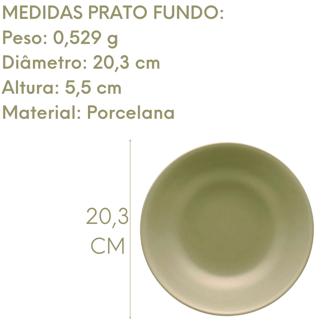 Prato Fundo Oliva de Porcelana Oxford Oxford