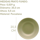 Prato Fundo Oliva de Porcelana Oxford Oxford