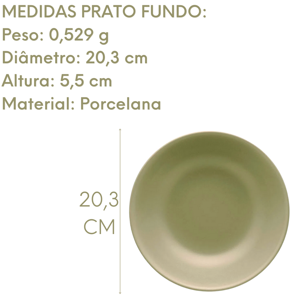 Prato Fundo Oliva de Porcelana Oxford Oxford
