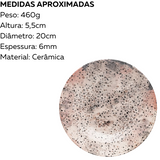 Prato Fundo Terrazzo de Porcelana 20cm Oxford