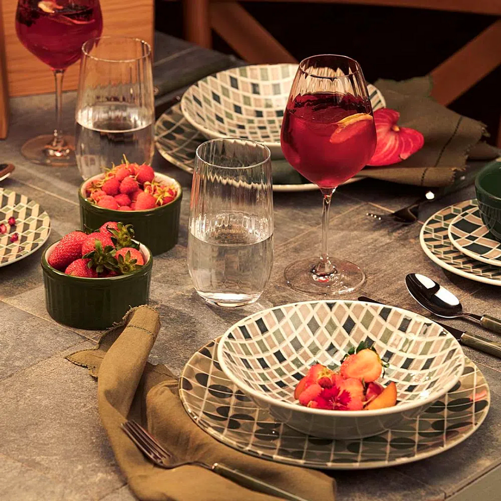 Prato Fundo de Ceramica Unni Piastrella Oxford