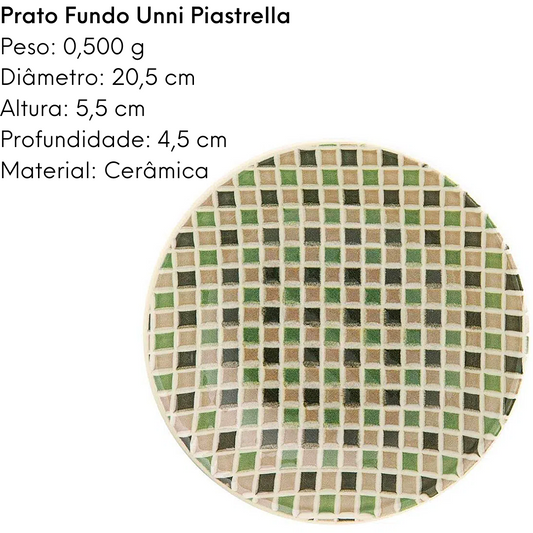 Prato Fundo de Ceramica Unni Piastrella