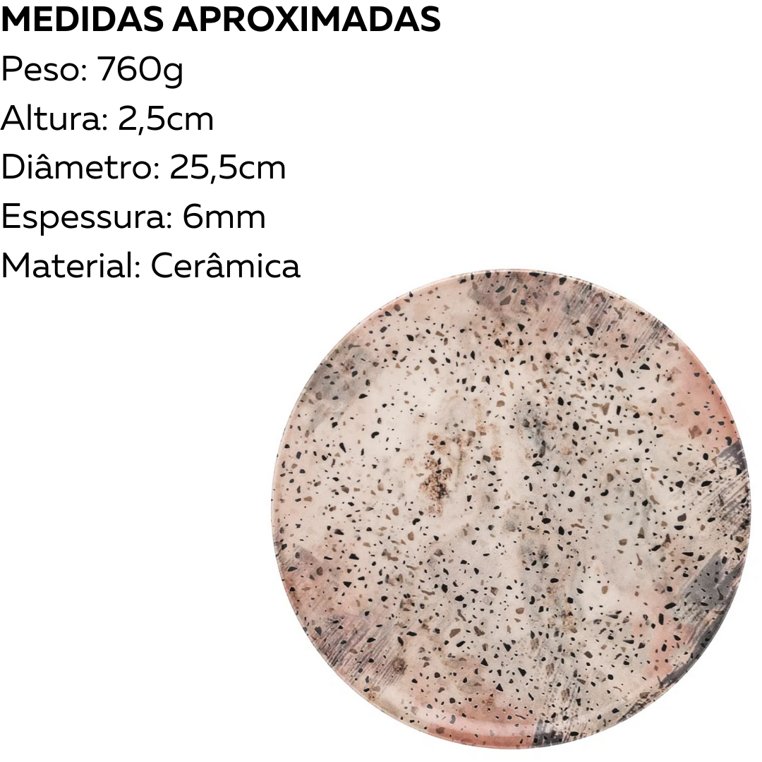 Jogo de Mesa Unni Terrazzo 16 Peças Oxford Oxford
