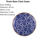 Jogo Jantar de 16 Peças Unni Jeans Oxford em Cerâmica Oxford