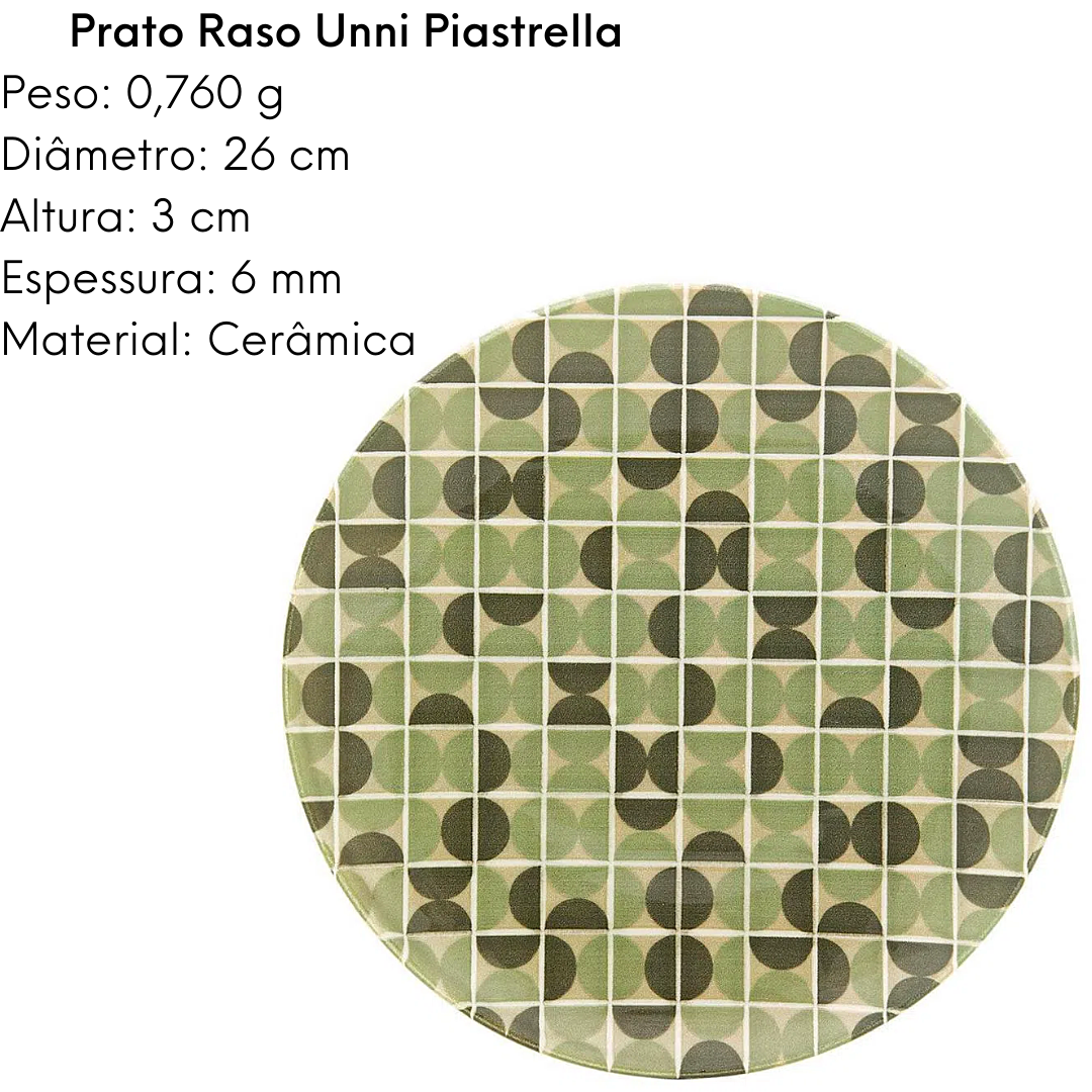 Prato Raso Unni Piastrella 26cm Oxford Oxford