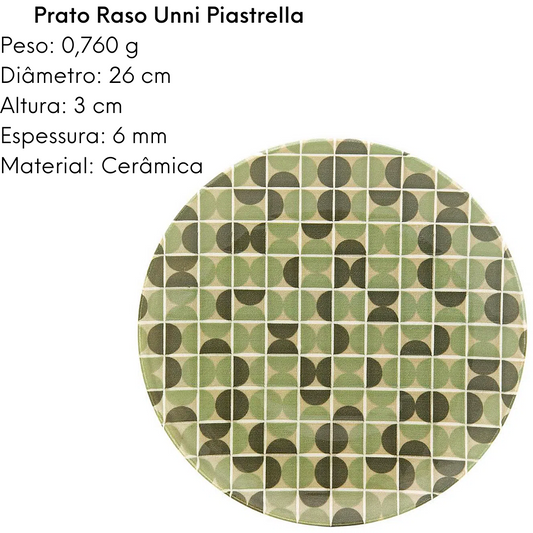 Prato Raso Unni Piastrella 26cm Oxford