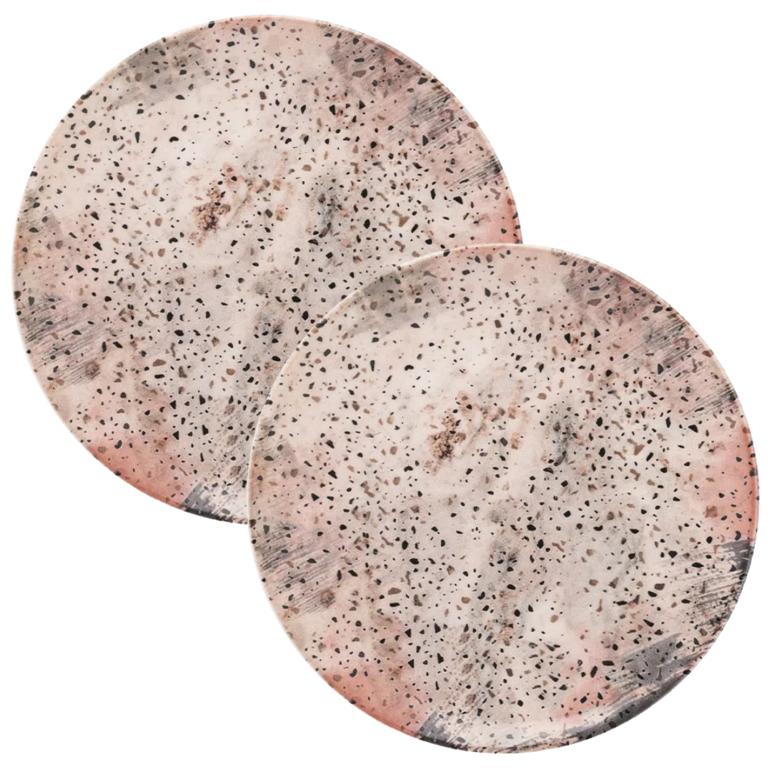 Prato Sobremesa Ceramica Terrazzo 19cm Oxford
