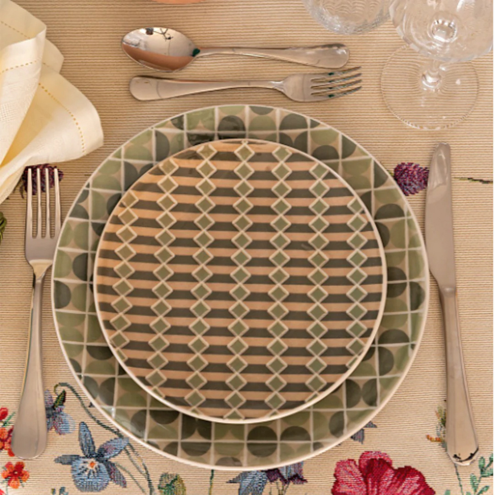 Kit 8 prato de Sobremesa Unni Piastrella Oxford - A Gourmet