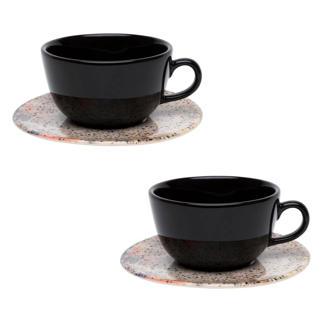 Xicara de Chá Com Pires Terrazzo de 200ml Oxford