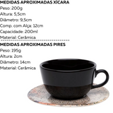 Xicara de Chá Com Pires Terrazzo de 200ml Oxford
