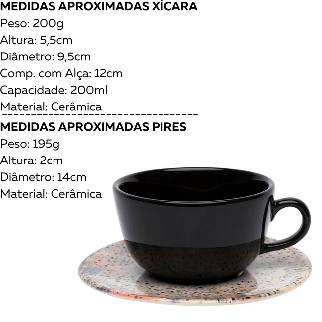 Xicara de Chá Com Pires Terrazzo de 200ml Main Image